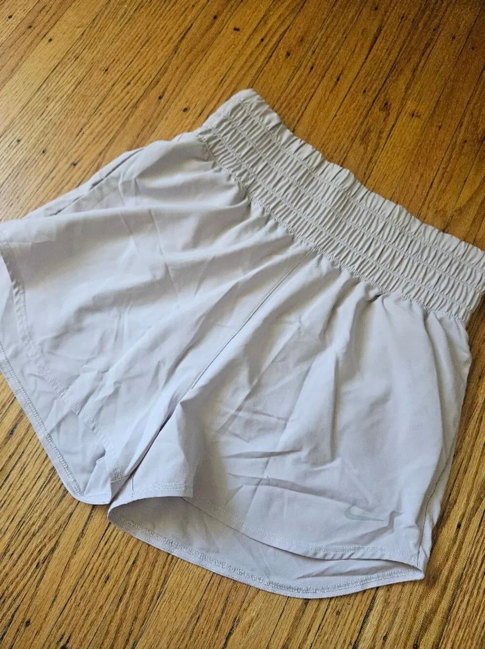Nike Dri-FIT Running Shorts Womens Medium Beige Athletic Workout Activewear